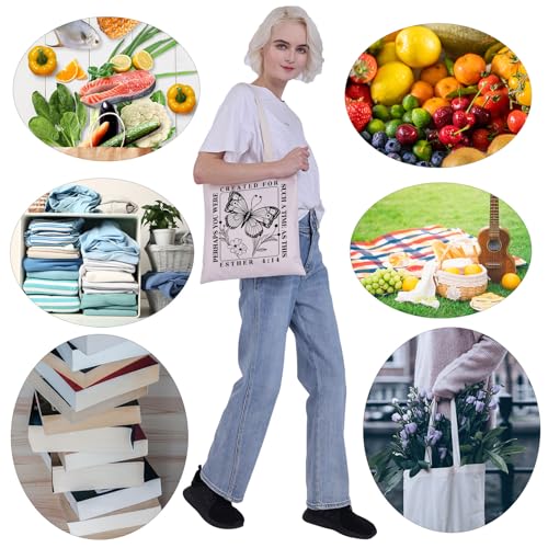 MEIKIUP Bible Verse Tote Bag Christian Scripture Gift Perhaps You Were Made for Such a Time as This Esther 4:14 Faith Based Gift Esther 4:14 Tb-uk
