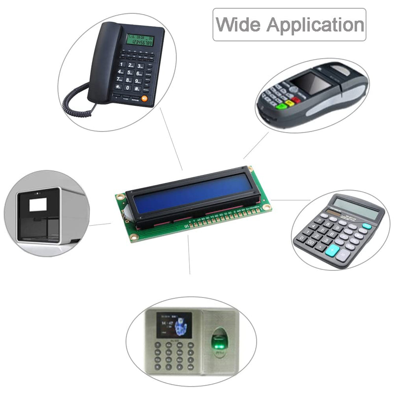 [Australia - AusPower] - 16x2 1602 LCD Display Screen Module DC 5V White Character Blue Backlight 1602A 16 Pin Parallel Interface AIP31066 Controller for Arduino ESP32 Development Board (Pack of 4), no IIC 2x16 LCD 