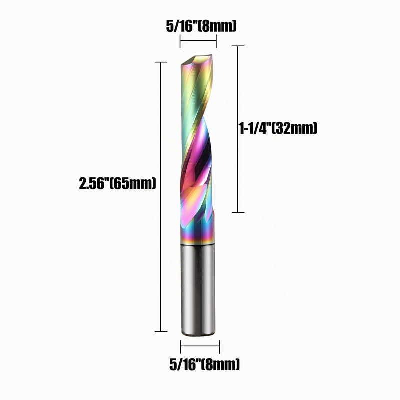 Set of 2 Aluminum Cutters 8 mm Shank Solid Carbide Milling Cutter End Milling Cutter Aluminum 32 mm Cutting Length Single Cutter with DLC Coating CNC Milling Cutter Wood for Aluminum Acrylic Brass 8x8x32mm