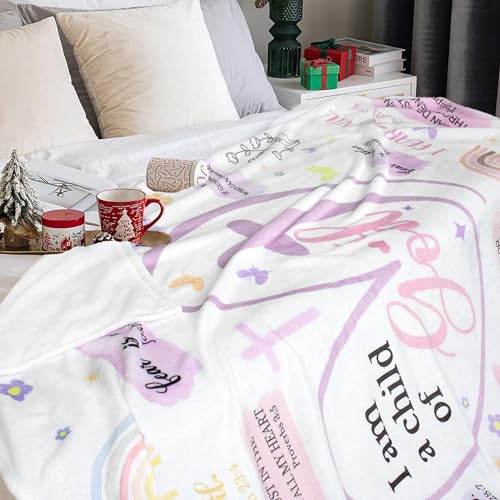 Baptism Gifts for Girl, Christian Religious Blanket for Women 60"X80" Christian Gifts 60"x80"