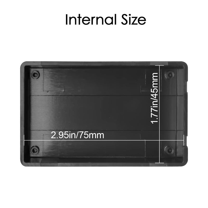 [Australia - AusPower] - LeMotech 5 Pieces Plastic Project Box ES Junction Case for Electronic Project, Black 3.15 x 1.97 x 1.02 inch (80 x 50x 26 mm) 3.15" x 1.97" x 1.02"(5pc) 