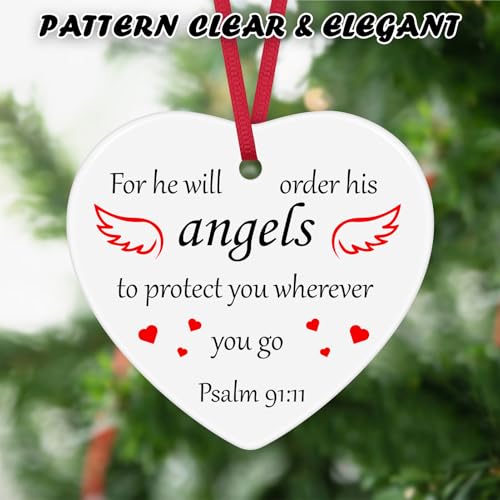 Christian Gifts Christmas Ceramic Ornament Religious Gift Bible Verse Hanging Ornament Gift for Christian Scripture Gifts Easter Prayer Gift Faith Gifts First Communion Gift for Godchild Baptism Gift