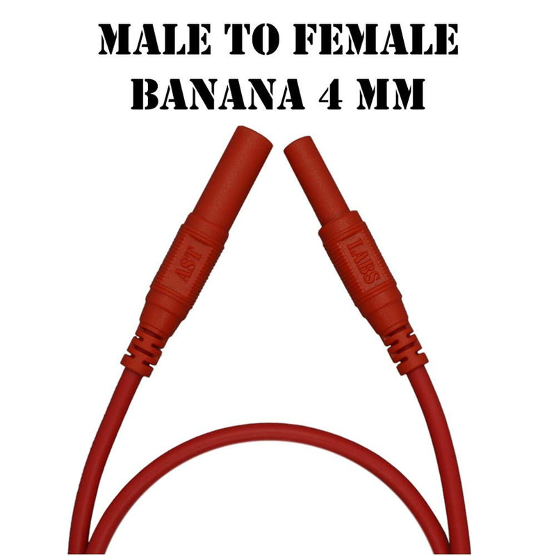 [Australia - AusPower] - Test Lead Extension Cable Banana Plug 4 mm Straight-Straight (18 inch Male-Female, Black, Red, Green) 18 inch Male-Female 