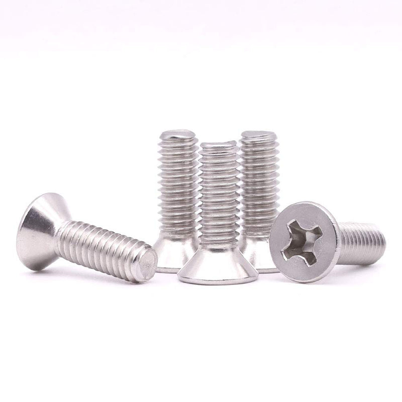 [Australia - AusPower] - #8-32 x 1/2" (100 Pack) Phillips Flat Head Machine Screws, Stainless Steel 304 (18-8), UNC Coarse Thread, Countersunk Head Machine Screws, Phillips Drive #2 #8-32 x 1/2" 100 