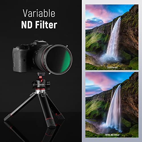 NEEWER 2 in 1 72mm Variable ND Filter ND2–ND32&CPL Filter(Circular Polarizer Filter) No X Cross/30 Layer Nano Coated/HD Optical Glass/Ultra Slim Aluminum Alloy Frame/Water Repellent/Scratch Resistant