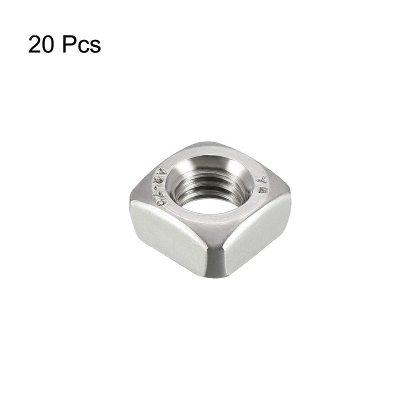 [Australia - AusPower] - uxcell M8 Square Nuts, 304 Stainless Steel Metric Coarse Thread Assortment Kit, 20 Pcs 