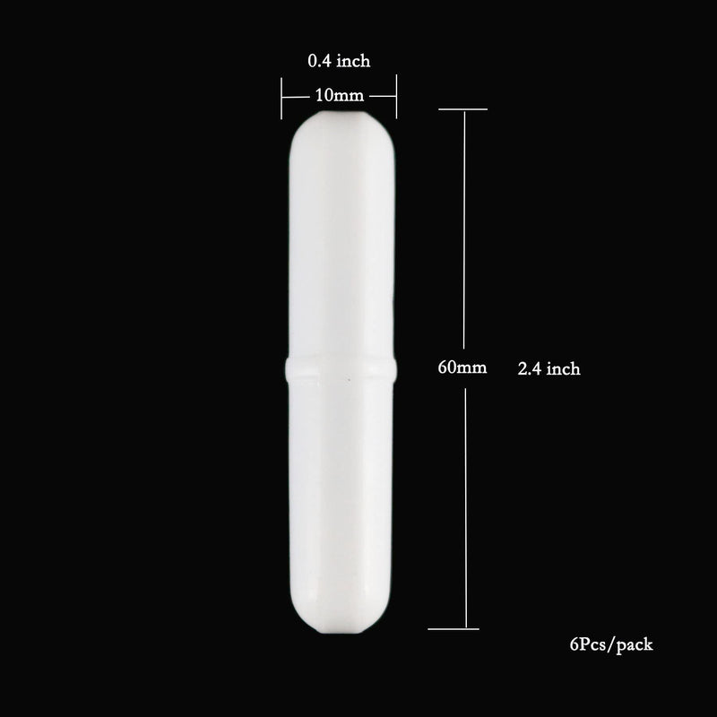 [Australia - AusPower] - 6Pcs PTFE Magnetic Stirrer Mixer Stir Bar, Magnetic Stir Bar 60mm/2.36 inch 
