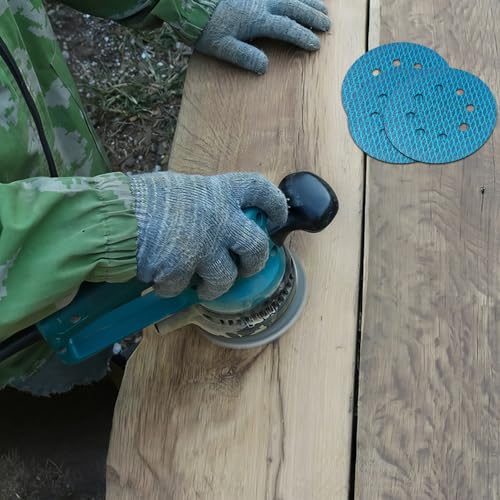 Pack of 80 125 mm Sandpaper, Eccentric Sanding Discs, 8-Hole Grain 60-400 Sanding Pads, Abrasive Resistant to Clogging for Random Orbital Sander Sanding Machine Polishing Machine 60/80/120/150/180/240/320/400