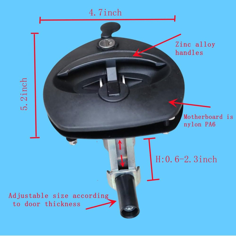 [Australia - AusPower] - Single Point Compression Latch for Underbody Truck Tool Box with Blind Studs, 1pc T-Handle Folding Design with 2 Keys, Replacement Latch for Universal Toolbox Door Locks Truck Boxes Locks 
