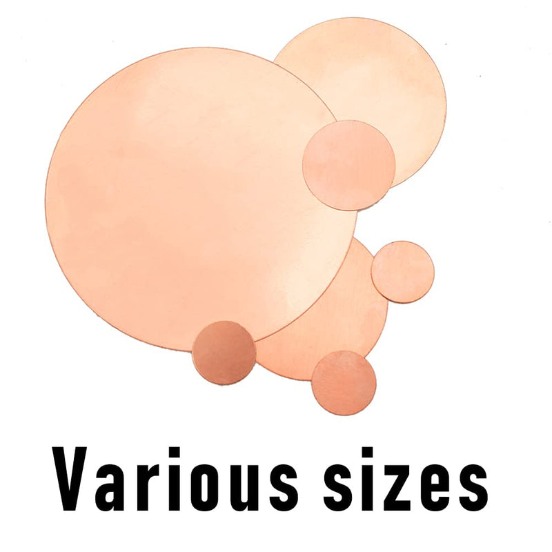 2 Pcs Pure Copper Round Plate, 24 Gauge 0.02" Thickness x 8" Diameter, Copper Metal Sheet for Crafts Dia: 8" Thickness:24Ga/0.5mm