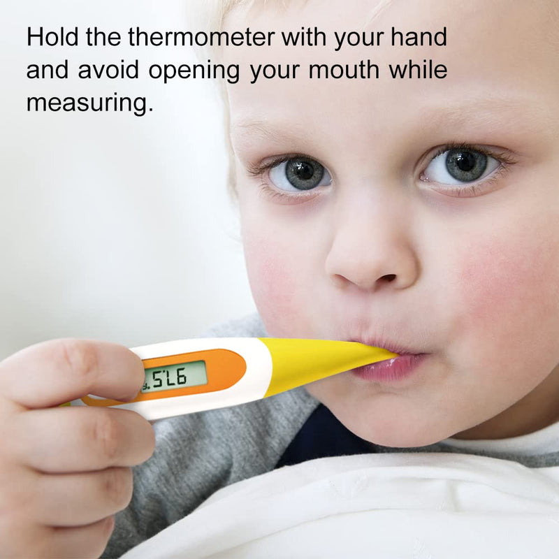 [Australia - AusPower] - Digital Oral Thermometer for fever adults: Rectal, Underarm & Mouth, Accurate & Fast, Easy@Home Body Medical Temperature Thermometer for Baby Kids & Adult, EMT-021N-Yellow. 