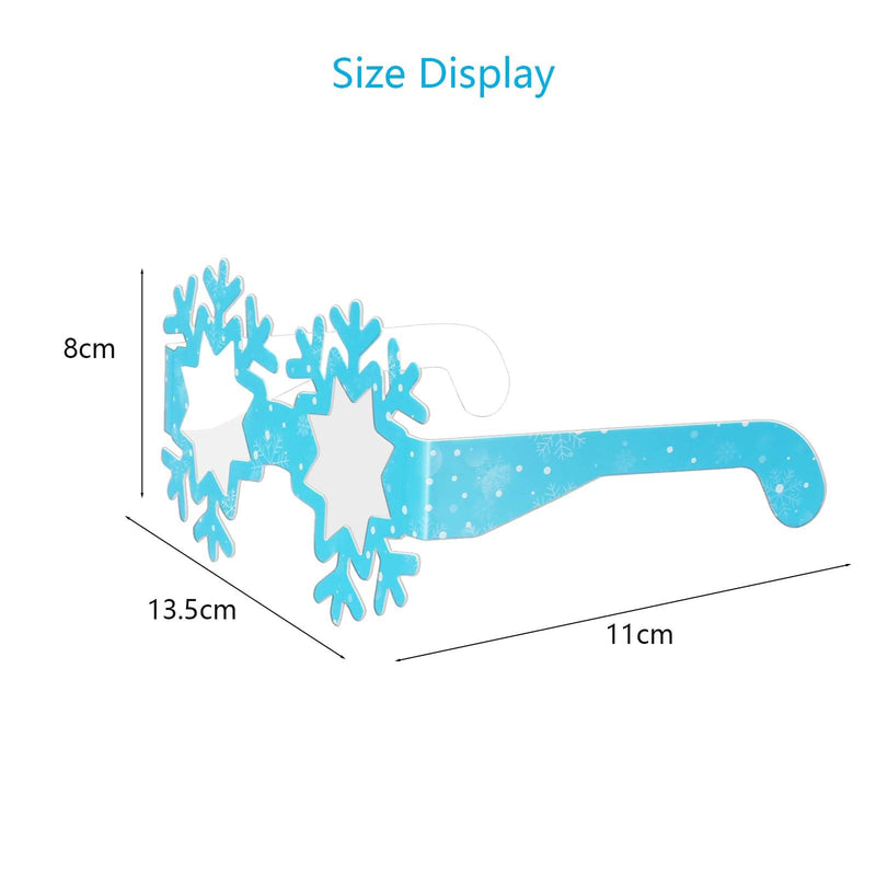 [Australia - AusPower] - 12 Pack Christmas 3D Glasses Snowflake Effect Diffraction Glasses Christmas Lights turn into Snowflake Image Xmas New Year Gifts for Kids and Adults 12pcs 