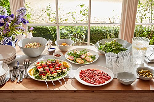Portmeirion Sophie Conran Arbor Salad Servers - Set of 2, 10 Inch Stainless Steel Serving Utensils with Rounded Slender Handles for Dining, Kitchen & Salad Tableware - Dishwasher Safe