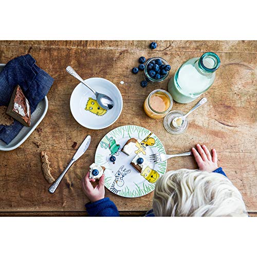 WMF Safari children's flatware set with four stainless steel pieces, including a fork, knife, spoon, and teaspoon, no engraving