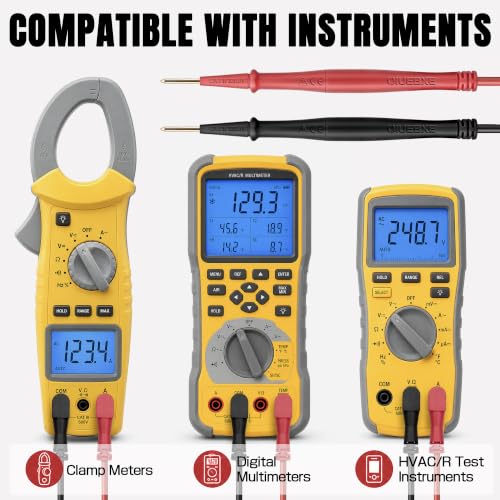 oiuebxe replacement ATLK7 HVAC silicone test lead kit with probes for Fieldpiece clamp meters