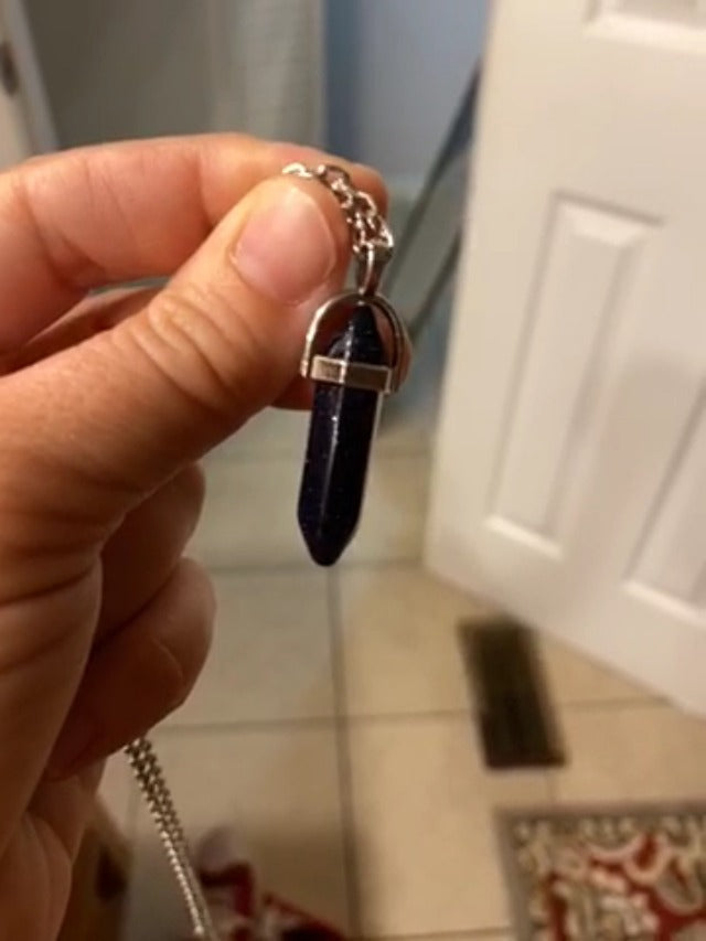 papasgix Layered Hexagonal Gemstone Healing Crystal Stone Pendant Necklaces, Pointed Quartz Amethyst Stone Pendant Necklaces with Layered Moon Star Silver Necklace(2)