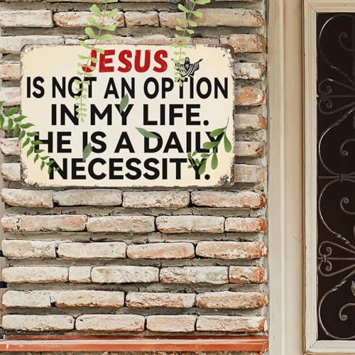 Bible Wall Sign Jesus Is Not An Option Metal Signs Jesus Quotes Sign Religious Prayer Metal Signs Bible Verse Positive Quotes Gifts Home Bedroom Office 12x16 Inch
