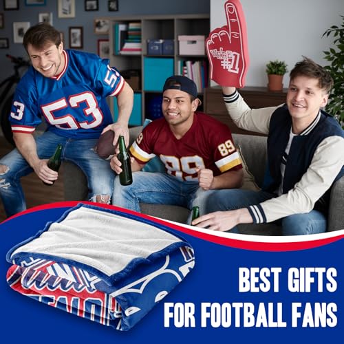 Football Gifts for Men Women, Gifts for Team Fans, Sports Football Blanket for Fans, Blue Football Style Blanket for Sofa Bed Chair 80"x60" 80"x60"