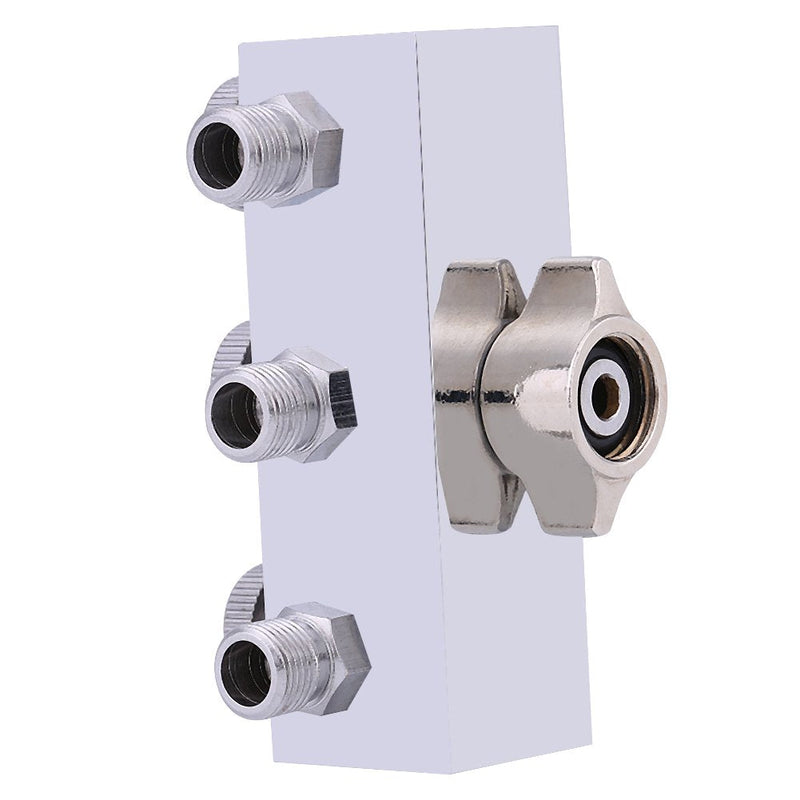 [Australia - AusPower] - Airbrush Manifold 3 Way Airbrush Hose Splitter Manifold Fitting 1/8" BSP with Adjust Knob Valve 