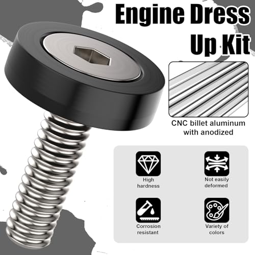 Sixzoo 40-piece black CNC engine dress-up flat washer kit for fenders and bumpers
