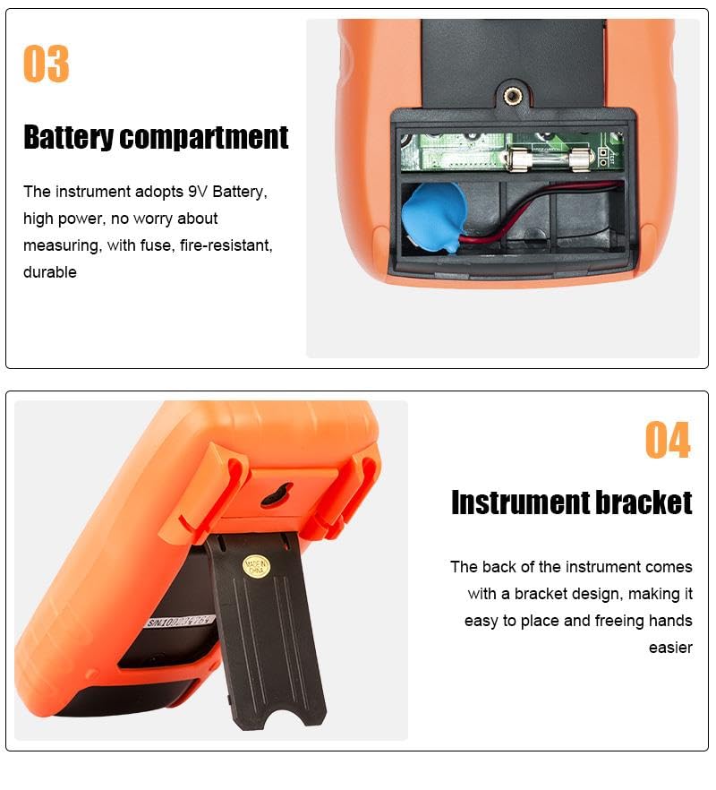 [Australia - AusPower] - VC97 Digital Multimeter, True RMS Auto-Ranging 6000 Counts, AC/DC Voltage Current Tester, Ohm Capacitance Frequency Diode Continuity, Large LCD Backlight Display 