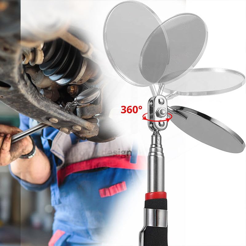 [Australia - AusPower] - Inspection Mirror and Magnet KIT with Magnetic Pick-Up Tools. 5 Piece Set. Lighted Inspection Mirror and Lighted Magnetic Pick-Up Tool. 
