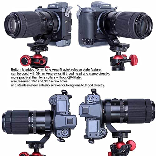 iShoot Tripod Mount Ring Lens Collar Compatible with Fujifilm GF 250mm f/4 R LM OIS WR & Fuji GF 100-200mm f/5.6 R LM OIS WR, Lens Support Bottom is Arca-Swiss Fit Quick Release Plate Dovetail Groove