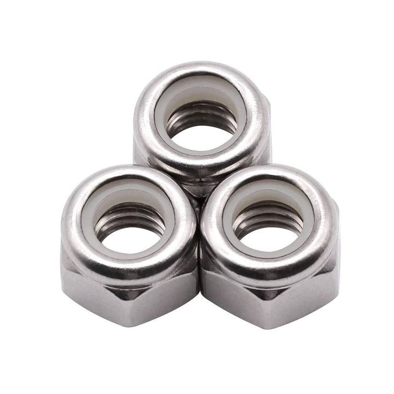 #10-24 inch Nylon Inserted Hex Locknuts (50 Pack), 304 Stainless Steel (18-8) lock nut, Finish Hex lock Nut #10-24 50