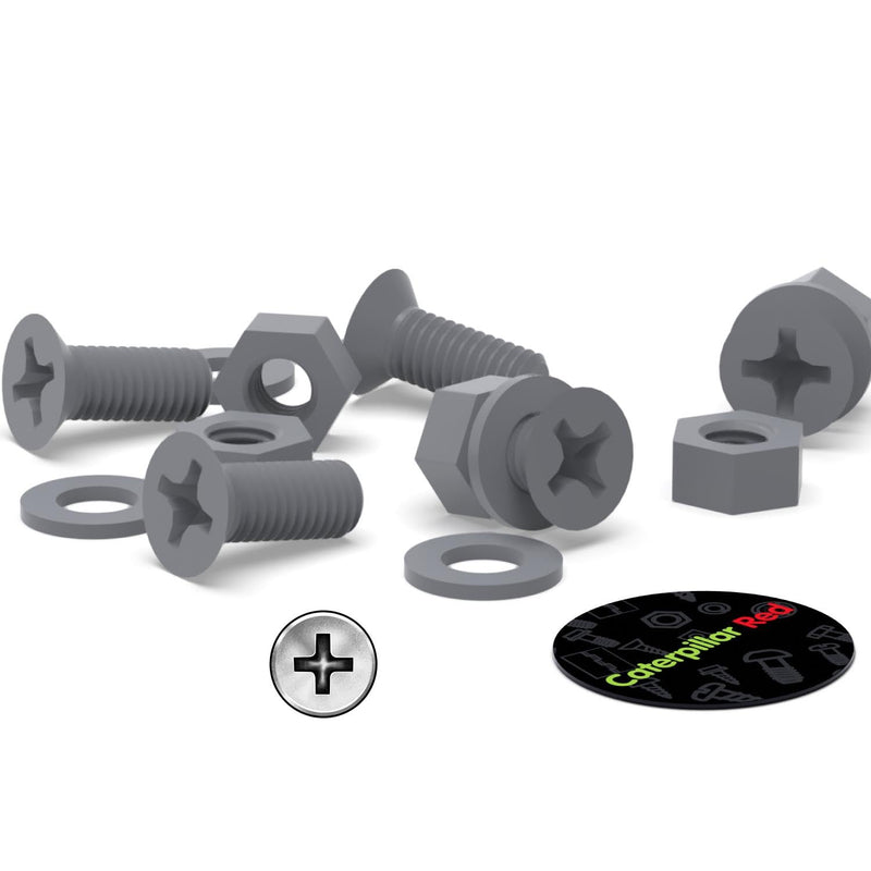 [Australia - AusPower] - 20 x Grey Countersunk Screws Polypropylene (PP) Plastic Nuts and Bolts, Washers, M8 x 20mm, Anti-Corrosion, Chemical Resistant, Gray, (5/16 x 25/32 in) 