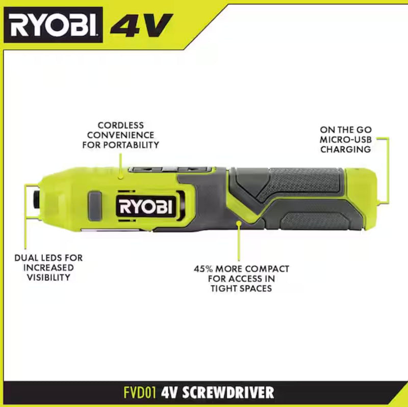 RYOBI 4V SCREWDRIVER