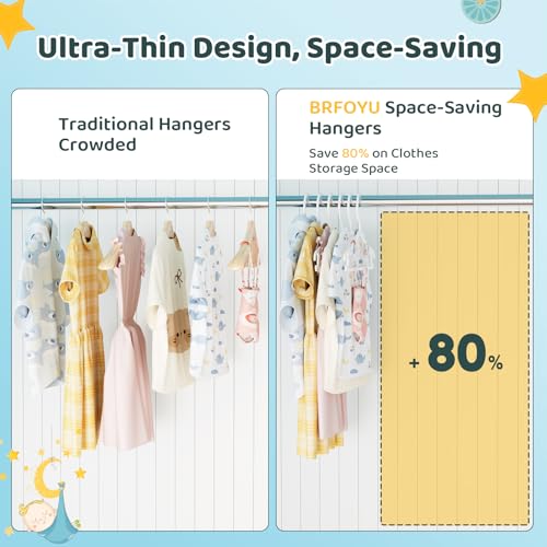 Baby Hangers Kids Plastic Hangers for Closet Non-Slip Toddler Hanger for Infant Child Clothing, Small Children Hanger Ideal for Boys and Girls Closet Pants Coats Skirts - 60 Pack, White