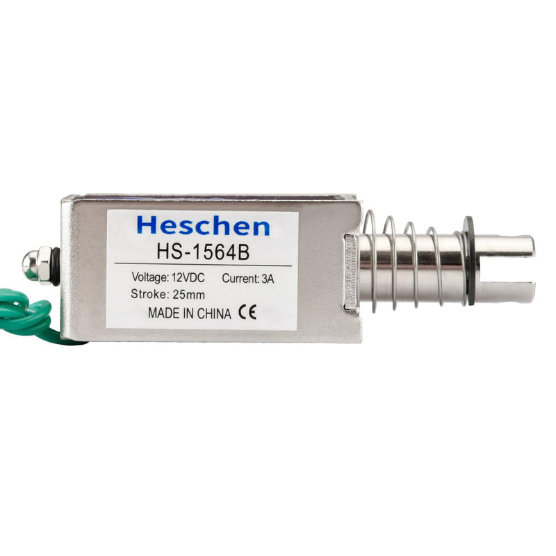 [Australia - AusPower] - Solenoid Electromagnet, HS-1564B, DC12V 3A, 25mm Stroke, Force 30N, Push Pull Type, Open Frame, Linear Motion 