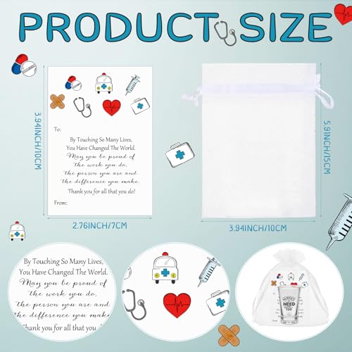 Pickmesh 24 Sets Nurse Week Gifts Bulk for Women with 1.2oz Acrylic Shot Glasses Thank You Cards Gift Bag Funny Ideas for Appreciation Nursing Student Rn Lpn Practitioner Retirement Graduation 2026