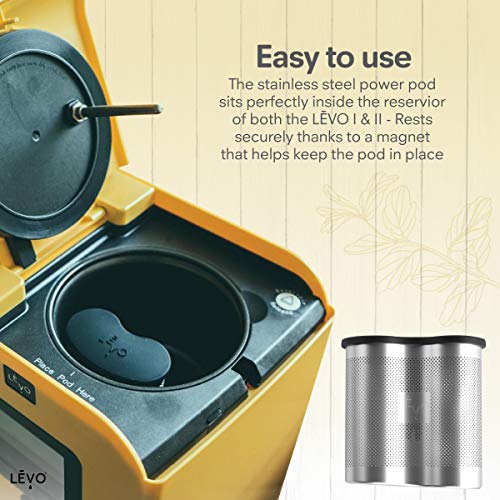 LĒVO Power Pod - Stainless Steel Herb Pod Accessory for LĒVO I & LĒVO II Herbal Infusion Machines - 2x Capacity for More Potent Homemade Herbal Infusions