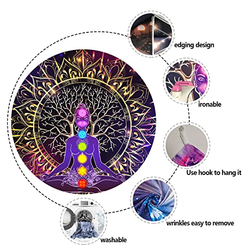 YLPHYLIS Chakra Spiritual Tree of Life Tapestry 59.1x82.7 Inches Hippie Yoga Meditation Moon and Sun for Bedroom Living Room Dorm Home Tapestry YL127 82.7"L x 59.1"W