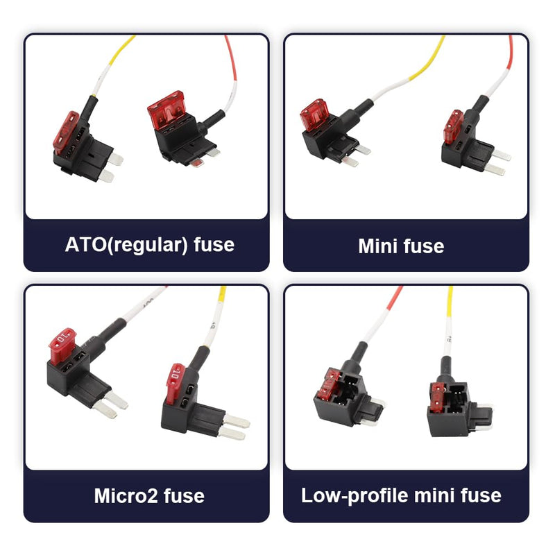 [Australia - AusPower] - FITCAMX Fuse Box Cable Hardwire Kit, 4 in 1 ATO (Regular), Mini, Micro, Low-Profile Mini, 2Pcs Each 
