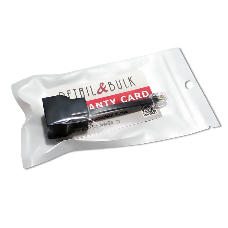 [Australia - AusPower] - Phone Jack Splitter for Landline Telephone RJ11 6P4C 2-Way in-Line or in-Wall Duplex Adapter (1 Splitter + 2.5 Inch Cable) Made in USA w/ 2.5 inch Cable Black 1 