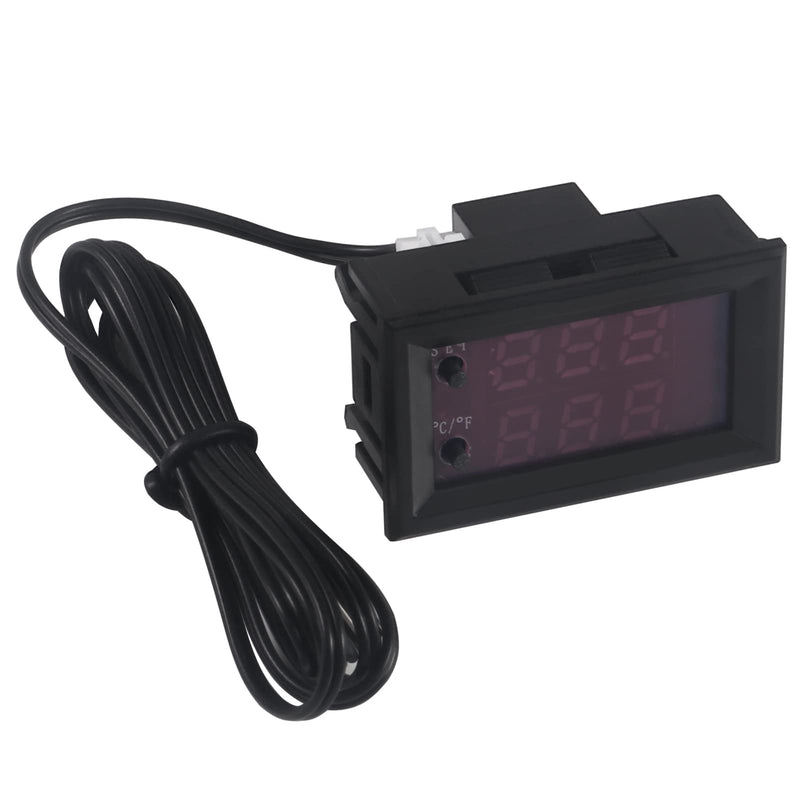 [Australia - AusPower] - 3PCS DC 12V Electronic Temperature Controller Programmable -50 to 110 Degree Celsius Heating/ Cooling Thermostat Control Switch Module NTC Waterproof Sensor Probe Dual Color LED Display Monitor 