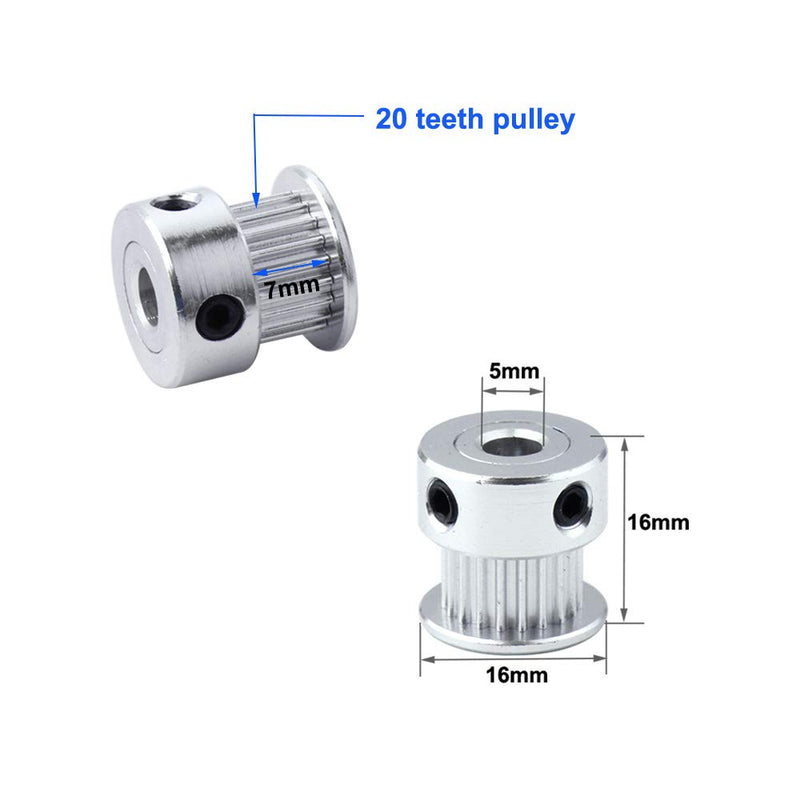 [Australia - AusPower] - FULARR 10Pcs Premium Aluminum Alloy GT2 Timing Pulley, 20 Teeth 5mm Bore GT2 Belt Pulley for 3D Printer 6mm Width Timing Belt 