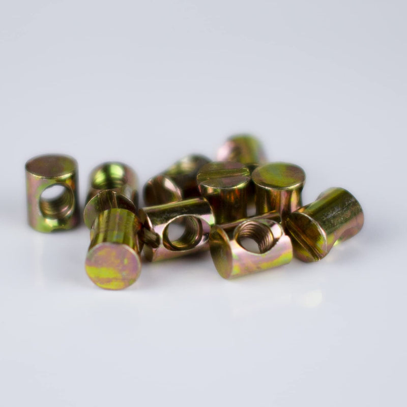 [Australia - AusPower] - 10 PCS Metric M6 Barrel Nuts Cross Dowels Slotted Nuts Baby Bed Crib Screws Hardware Replacement Kit for Bunk Bed Beds Headboards Chairs Furniture M6x10mmx12mm Color zinc M6*10*12(10pcs) 