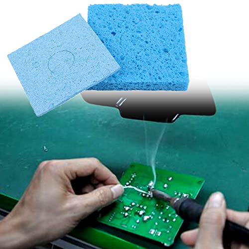 DHER Sponges Soldering Iron Clean Soldering Tips High Temperature Soldering Sponge Pack of 10 | Soldering Iron Cleaning Sponge Thickened 5.5 x 5.5 cm Square High Temperature Resistant Soldering Iron Head Cleaning Sponge