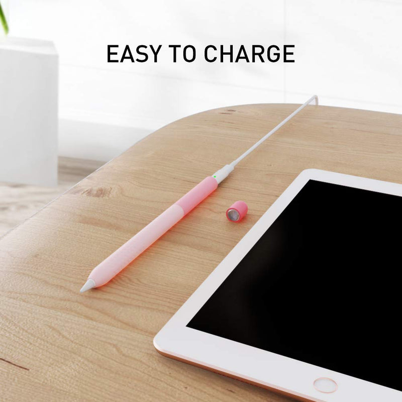 [Australia - AusPower] - Delidigi Pencil Case Compatible with Apple Pencil 1st Generation Case, Gradient Color Silicone Protective Case Sleeve Cover Accessories for Apple Pencil 1st Gen Gradient Pink 