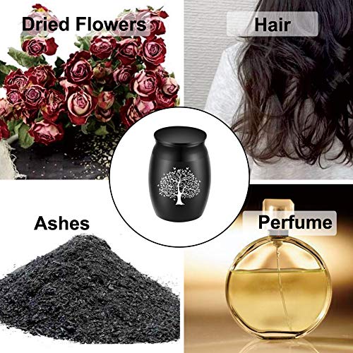 Urns for Human Ashes, Super Small 1.6" High Keepsake Urn Mini Cremation Urns for Ashes, Memorial Ashes Holder, Handcrafted Decorative Urns Engraved - Tree 1.6 inch high urn