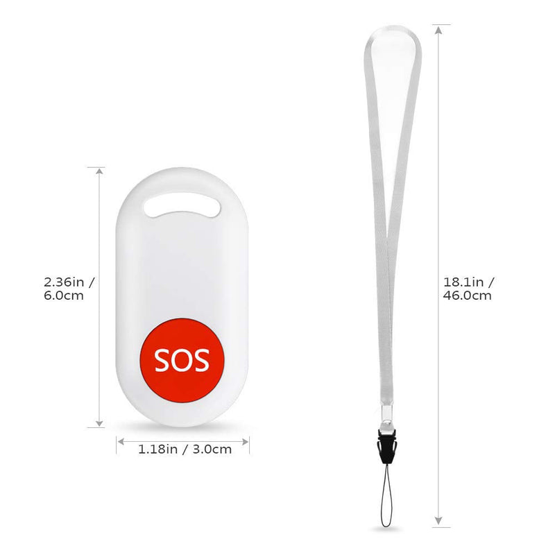 Caregiver Pager Wireless Call Button System Personal Alert Panic Button for Home Elderly Nurses Calling System with Portable Receiver and Emergency Button