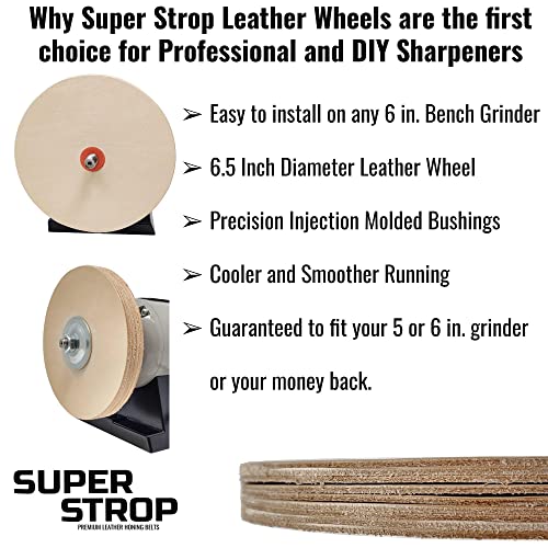 Pro Sharpening Supply leather honing wheel for 6-inch bench grinders and polishers