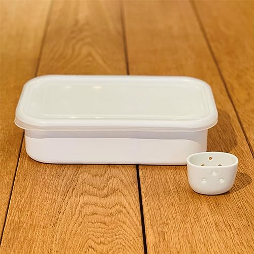Nodahoro Bran Pickles, Komachi, Refrigerator, Storage Container, Lid, Drain and Drain Included, Olive Made in Japan green