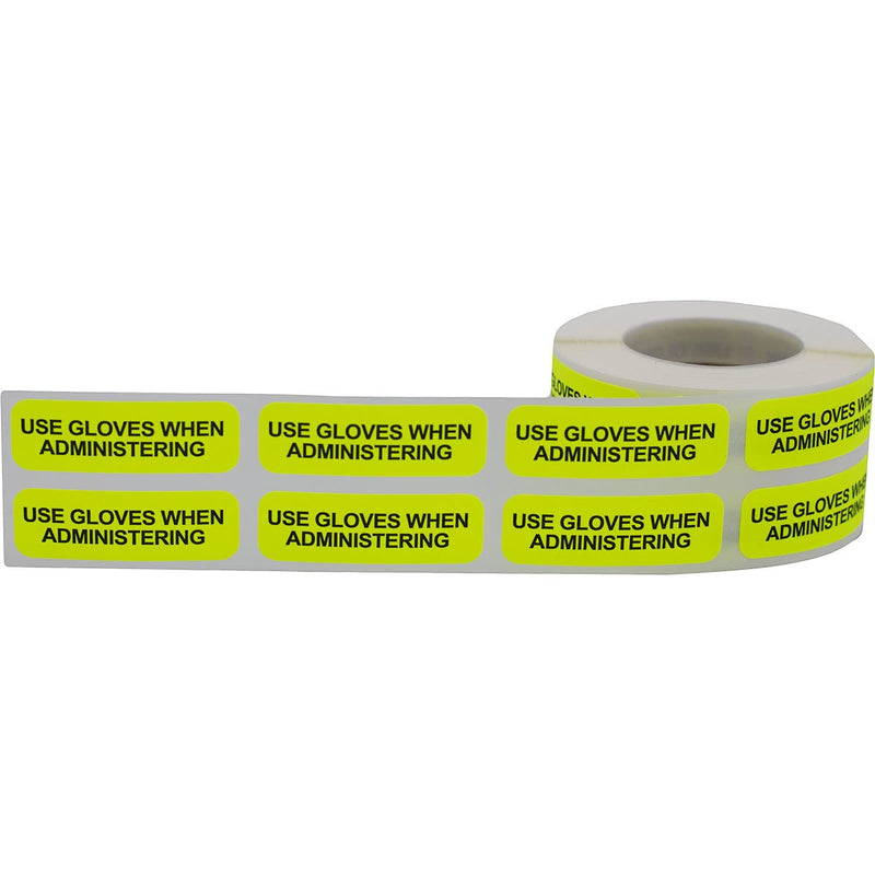 Use Gloves When Administering Veterinary Medical Healthcare Labels .5 x 1.5 Inch 500 Total Stickers (Pack of 2) 0.5 x 1.5 Inch (Pack of 2)