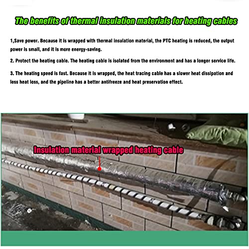 12v 24v 36v 48v trace heating cable,low voltage self regulating heat tape underfloor heating,trace heating cable for Freeze Protection (32Ft(10meters), 12V) 32Ft(10meters)