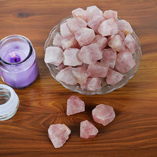 Large Raw Rose Quartz Crystal - Rough for Cabbing - Large Crystals and Healing Stones - Bulk Rocks Crystal - Quarts Rocks - Unpolished Rose Quartz - Stone Decor