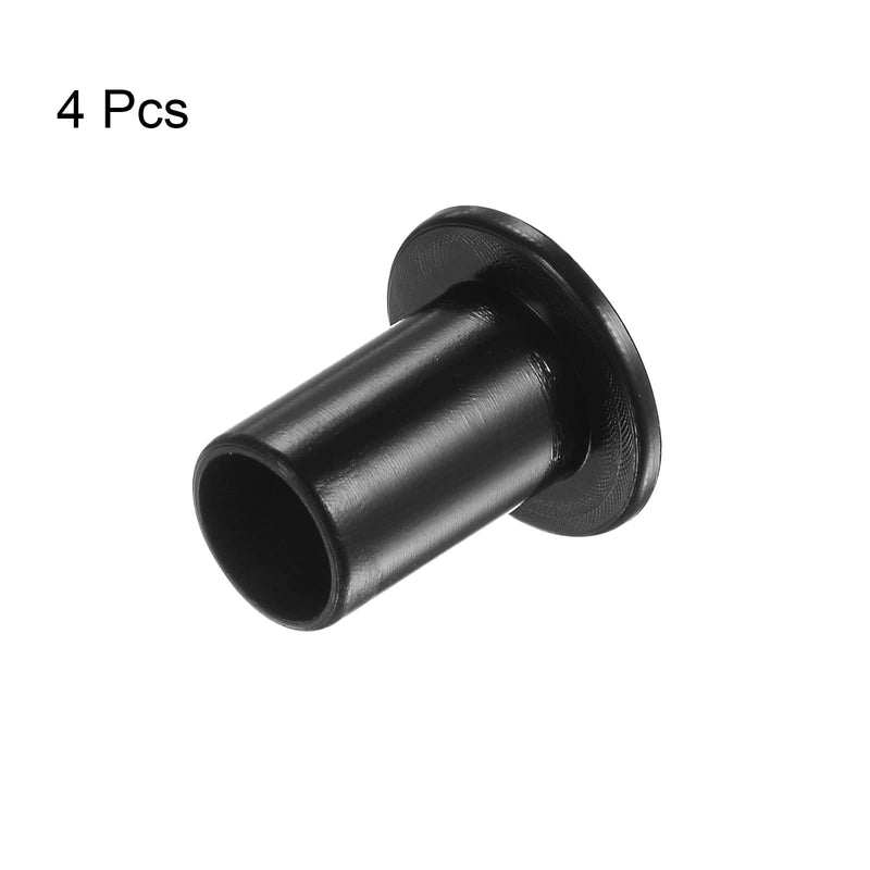 [Australia - AusPower] - 4pcs Flanged Sleeve Bearings 10.1mm Bore 12mm OD 20.5mm Length Nylon Bushings for Shaft, Black 10.1mm x 12mm x 20.5mm 